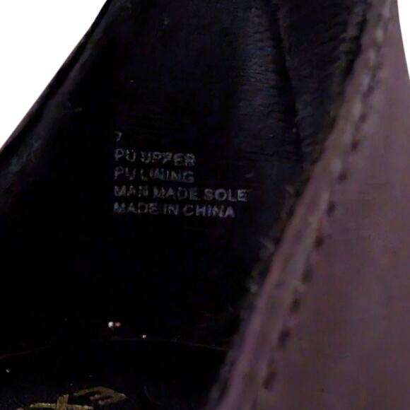 Burgundy Express Block Flats With Ankle Strap 7 - Picture 3 of 13